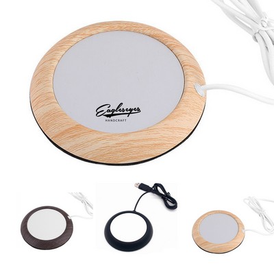 USB Powered Wood Grain Cup Warmer