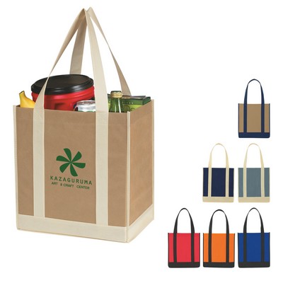 Non-woven Two-tone Shopper Tote Bag