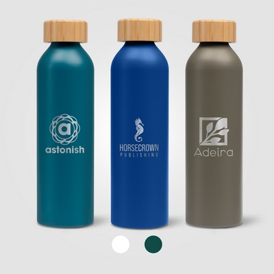 Eden - 20 oz. Aluminum Water Bottle with Bamboo Lid - Laser